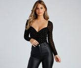 Sparkle Tonight Heat Stone Mesh Bodysuit